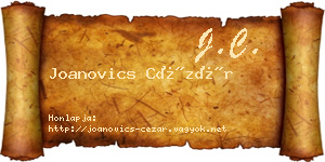 Joanovics Cézár névjegykártya